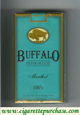 Buffalo Menthol 100s cigarettes Filter De Luxe